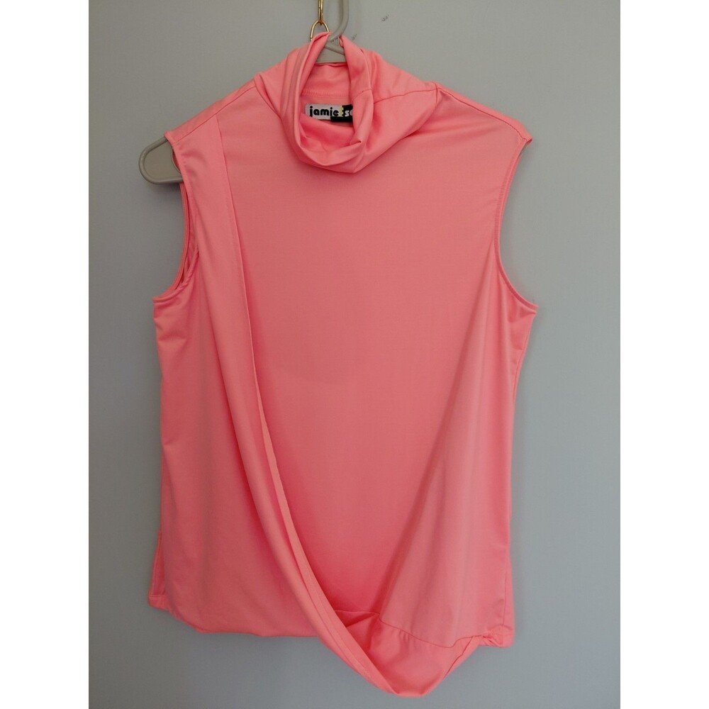 Jamie Sadock Womens Golf Top Size M Bright Apricot Draped Front